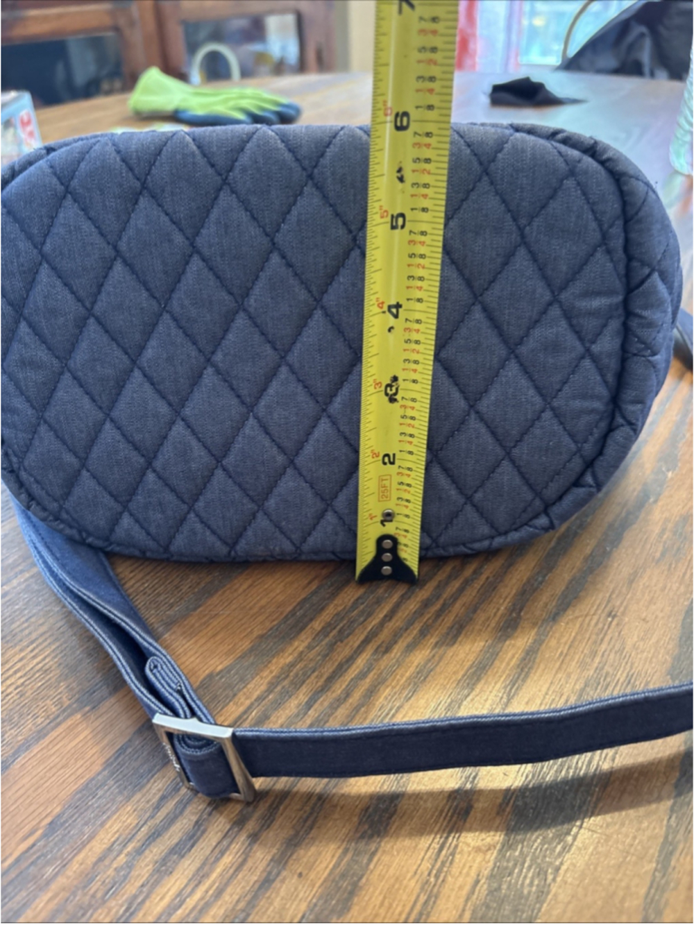 Vera Bradley Quilted Solid Navy Ultralight Bucket Crossbody/Shoulder Handbag - Picture 7 of 8